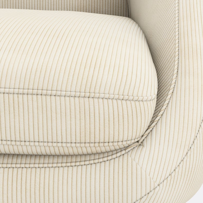 Séméon canapé 2 places velours côtelé beige - Vue supplémentaire 3