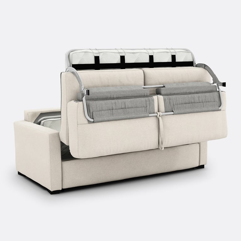Timor canapé convertible 3 places tissu texturé beige - Vue supplémentaire 3