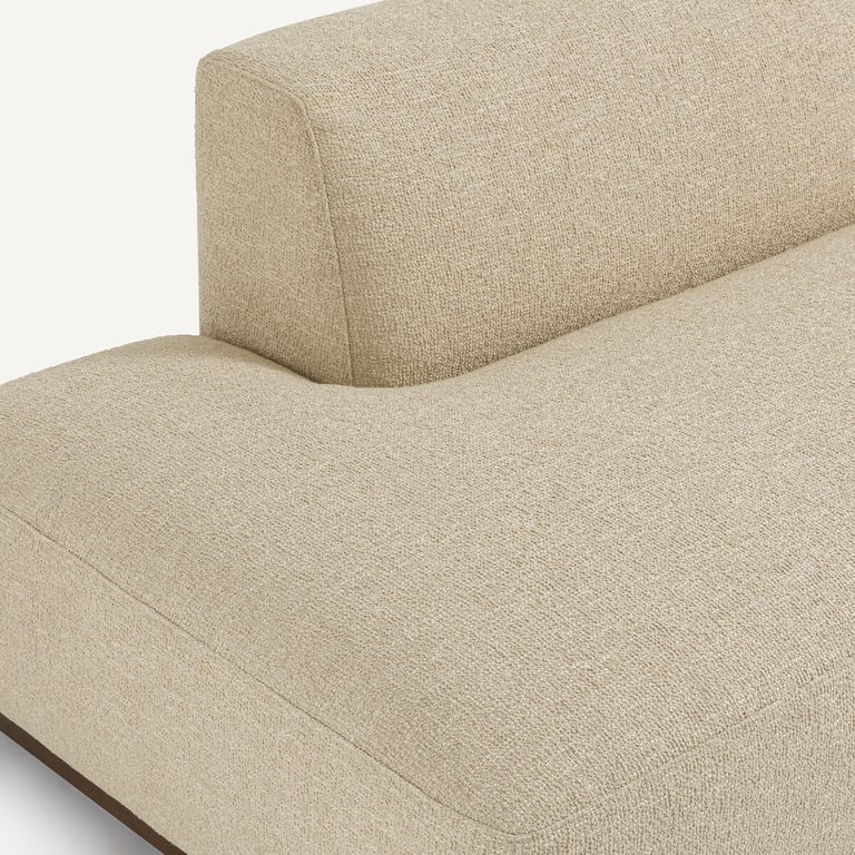 Jacopo canapé d'angle fixe XL 4 places tissu bouclette beige - Vue supplémentaire 1
