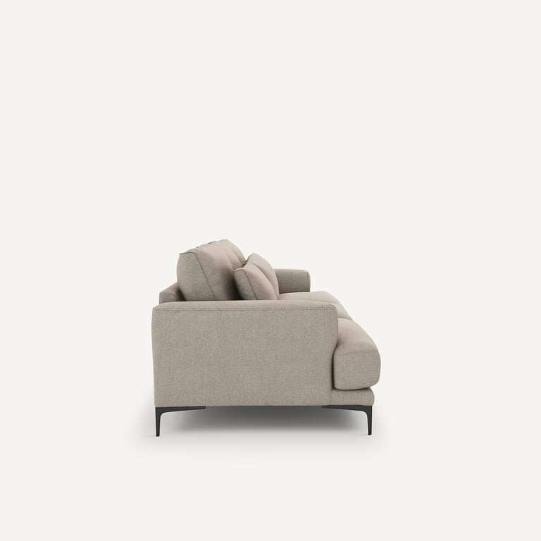 Marsile canapé 3 places texturé viscose lin beige - Vue supplémentaire 1
