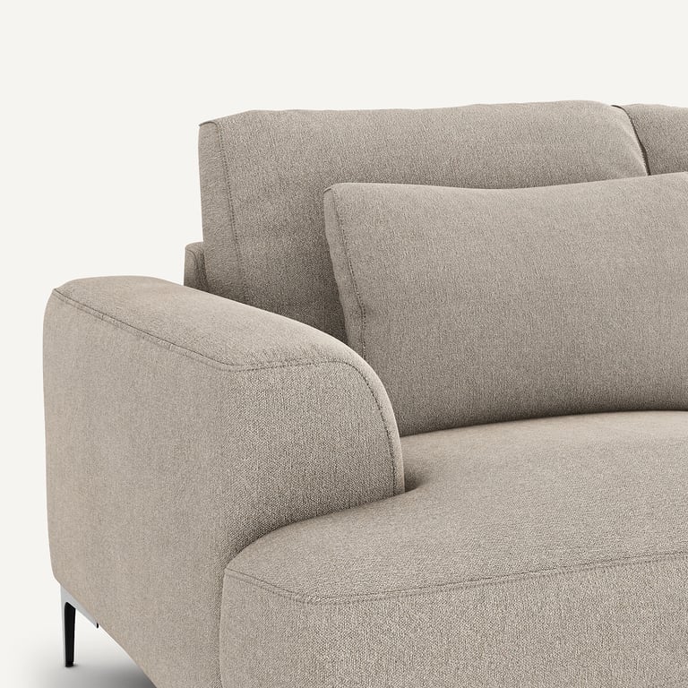 Marsile canapé 3 places texturé viscose lin beige - Vue supplémentaire 2