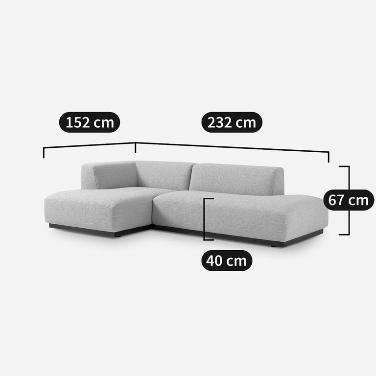 Jacopo canapé d'angle fixe 4 places tissu chiné beige - Vue supplémentaire 3