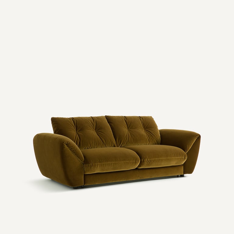 Edgar canapé convertible 3 places velours marron - Vue supplémentaire 2