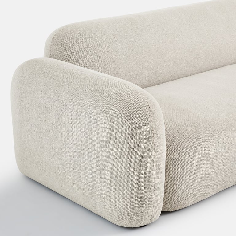 Danilo canapé 3 places tissu texturé beige - Vue supplémentaire 2