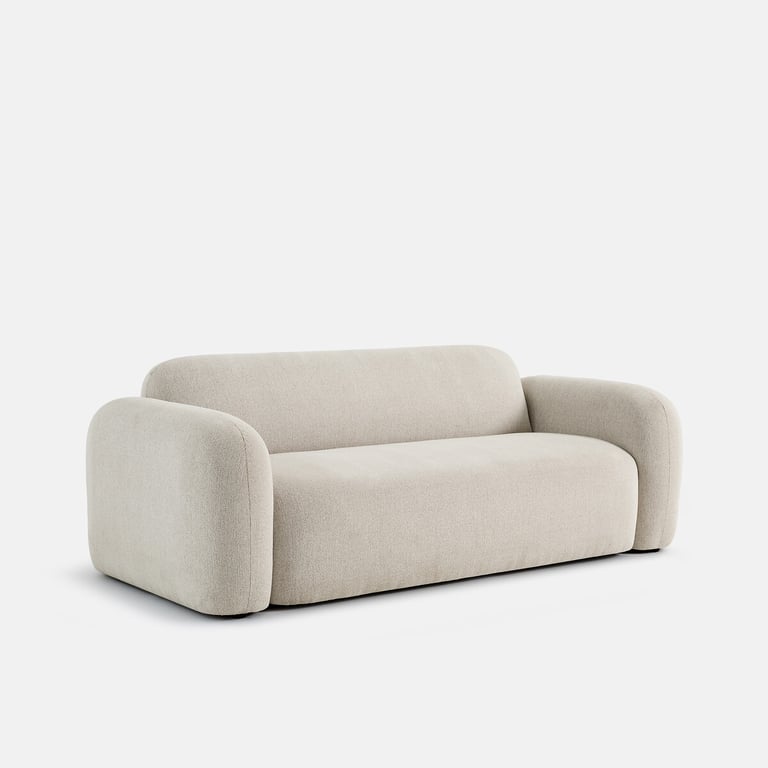 Danilo canapé 3 places tissu texturé beige - Vue supplémentaire 3