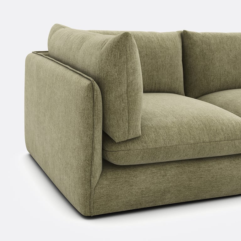 Malo canapé modulable 3 places tissu chiné vert - Vue supplémentaire 1