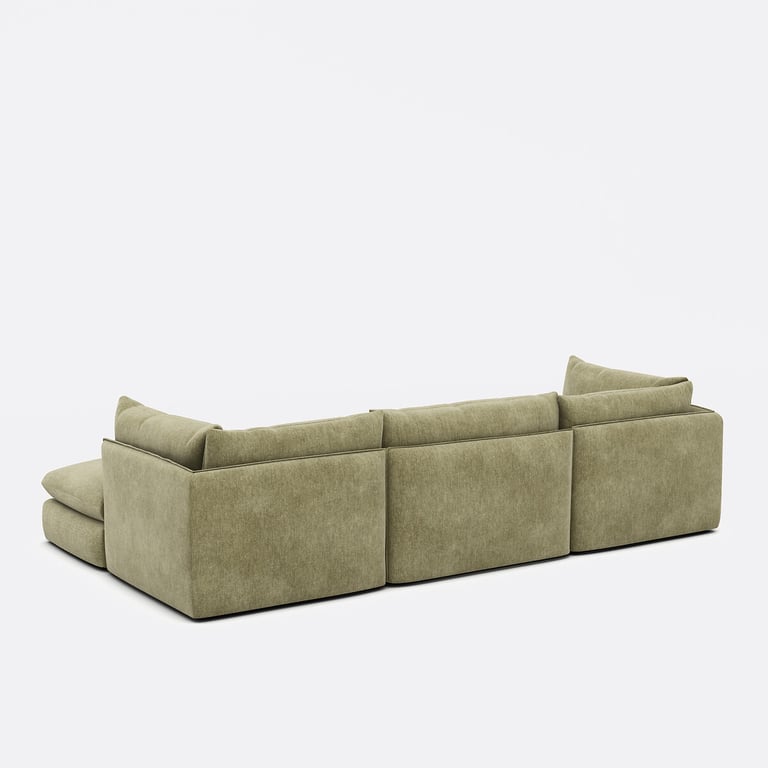 Malo canapé modulable 3 places tissu chiné vert - Vue supplémentaire 3
