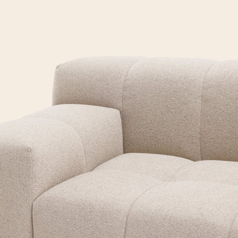 Uberto - Canapé 3 places tissu texturé beige - Vue supplémentaire 2