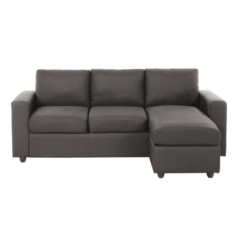 Jules - Canapé d'angle fixe 3 places tissu gris - Vue supplémentaire 1