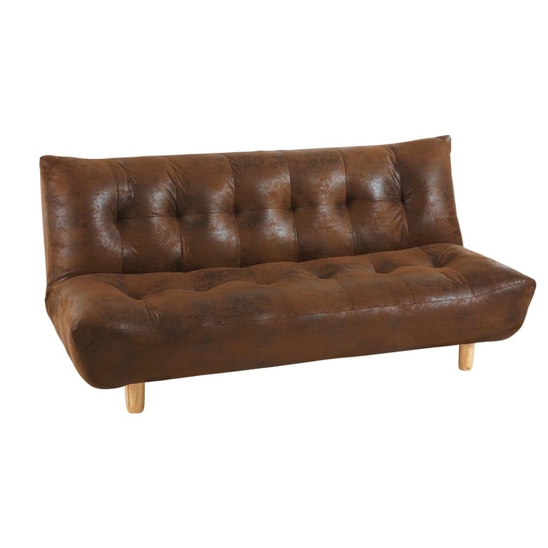 Cloud - Canapé convertible 3 places microfibre marron - Vue supplémentaire 2