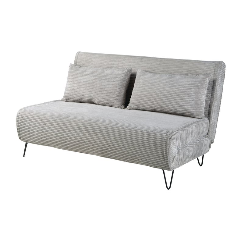 Nio - Canapé convertible 2 places velours gris - Vue supplémentaire 3