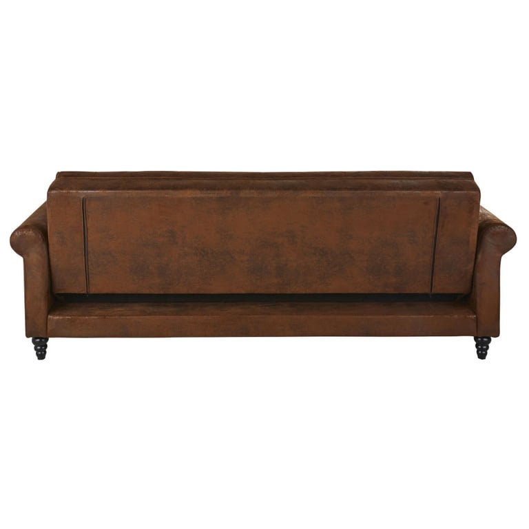 Lise - Canapé convertible 3 places microfibre marron - Vue supplémentaire 3