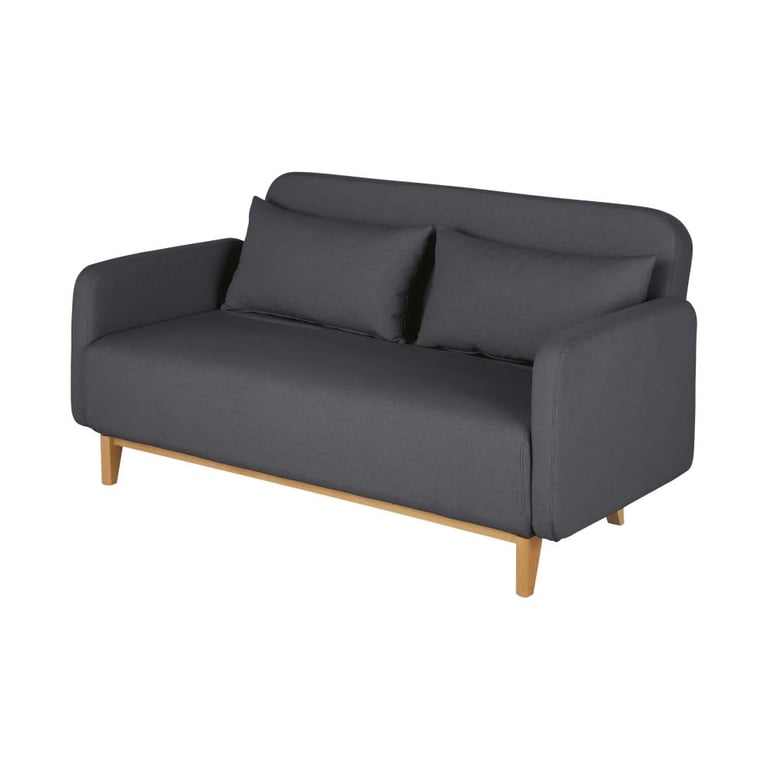 Nia - Canapé convertible 3 places tissu gris - Vue supplémentaire 2