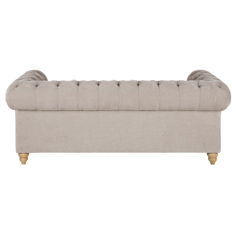 Chesterfield - Canapé 3 places velours beige - Vue supplémentaire 3