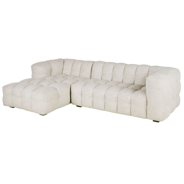 Lilo - Canapé d'angle gauche 4 places tissu beige - Vue supplémentaire 2