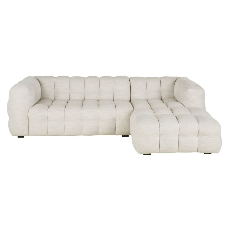 Lilo - Canapé d'angle droit 4 places tissu beige - Vue supplémentaire 2
