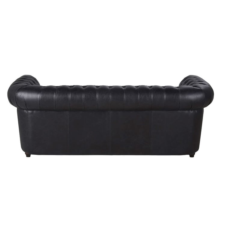 Chesterfield - Canapé convertible 3 places similicuir noir - Vue supplémentaire 3