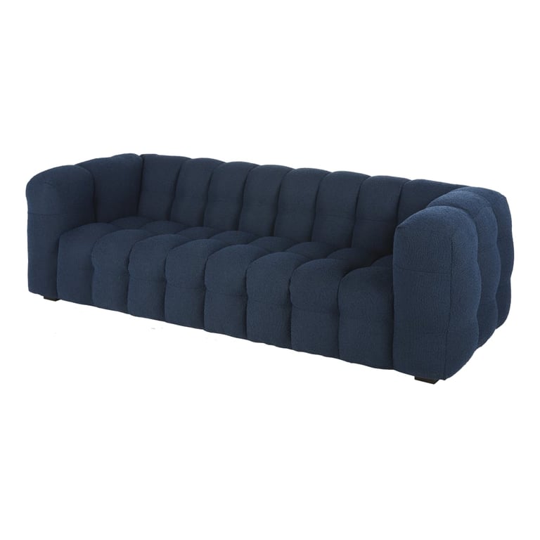 Lilo - Canapé 3 places tissu bouclette bleu - Vue supplémentaire 2