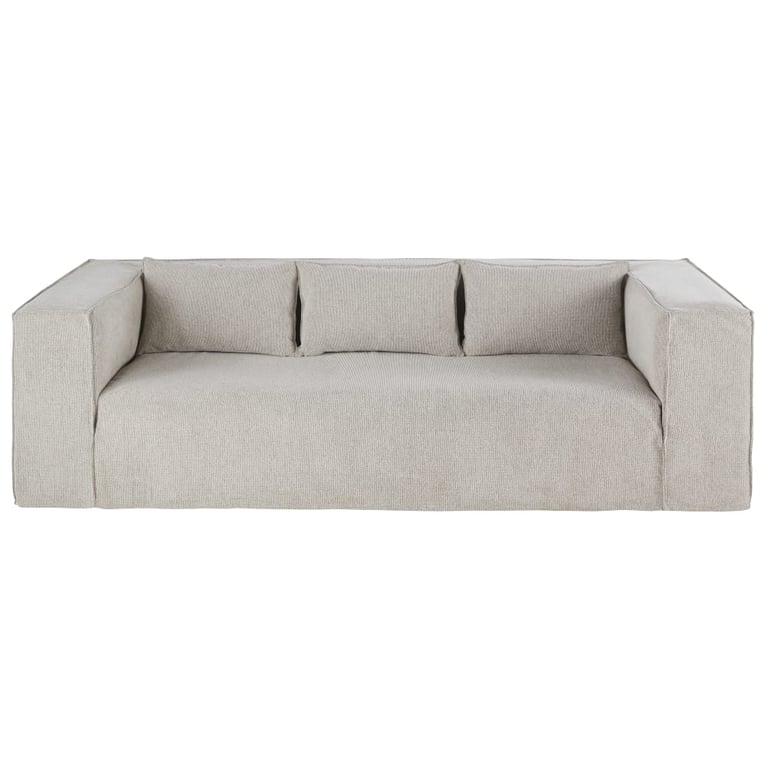 Lena - Canapé 3 places tissu texturé gris - Vue supplémentaire 1