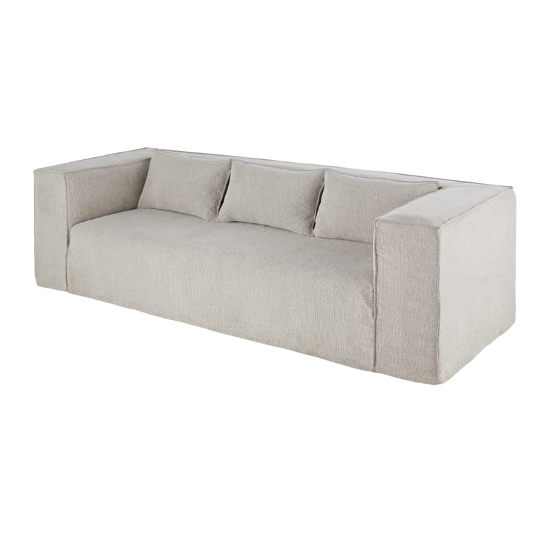 Lena - Canapé 3 places tissu texturé gris - Vue supplémentaire 2