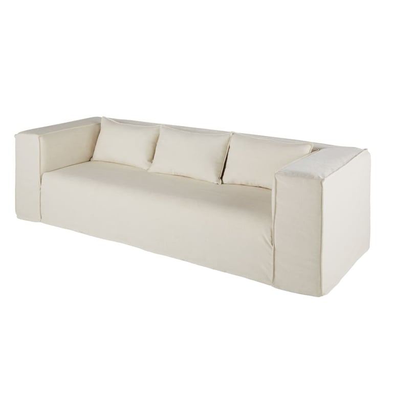Lena - Canapé 3 places tissu texturé beige - Vue supplémentaire 2