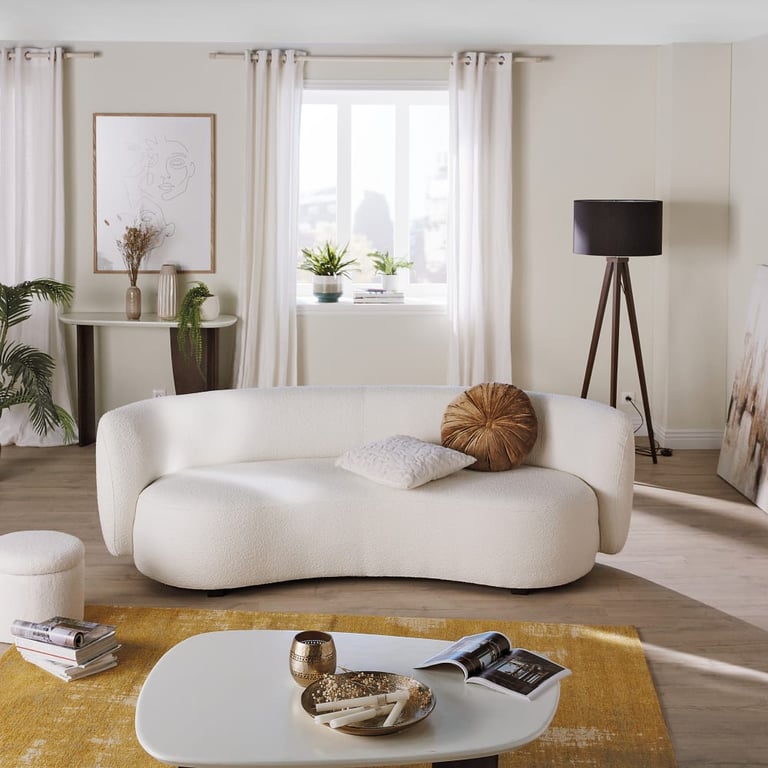 Produit similaire: Curve - Canapé 3 places tissu bouclette beige