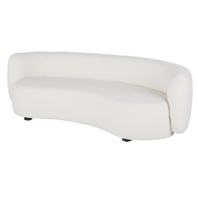 Curve - Canapé 3 places tissu bouclette beige - Vue supplémentaire 2