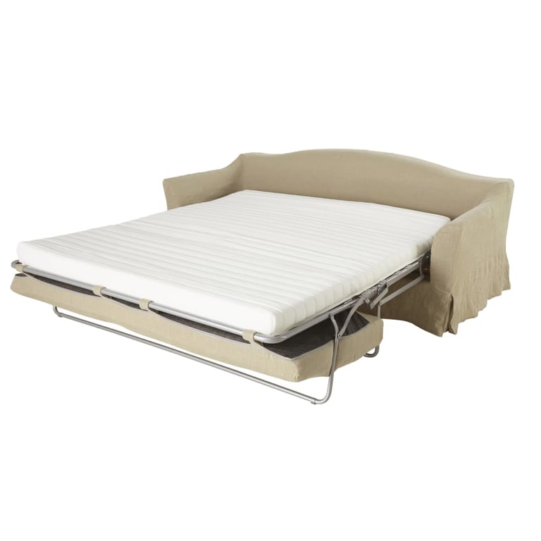 Anaelle - Canapé convertible 4 places lin beige - Vue supplémentaire 2