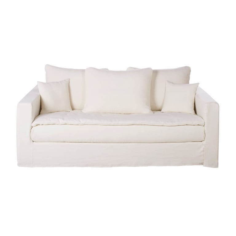 Celestin - Canapé 3 places tissu blanc - Vue supplémentaire 1