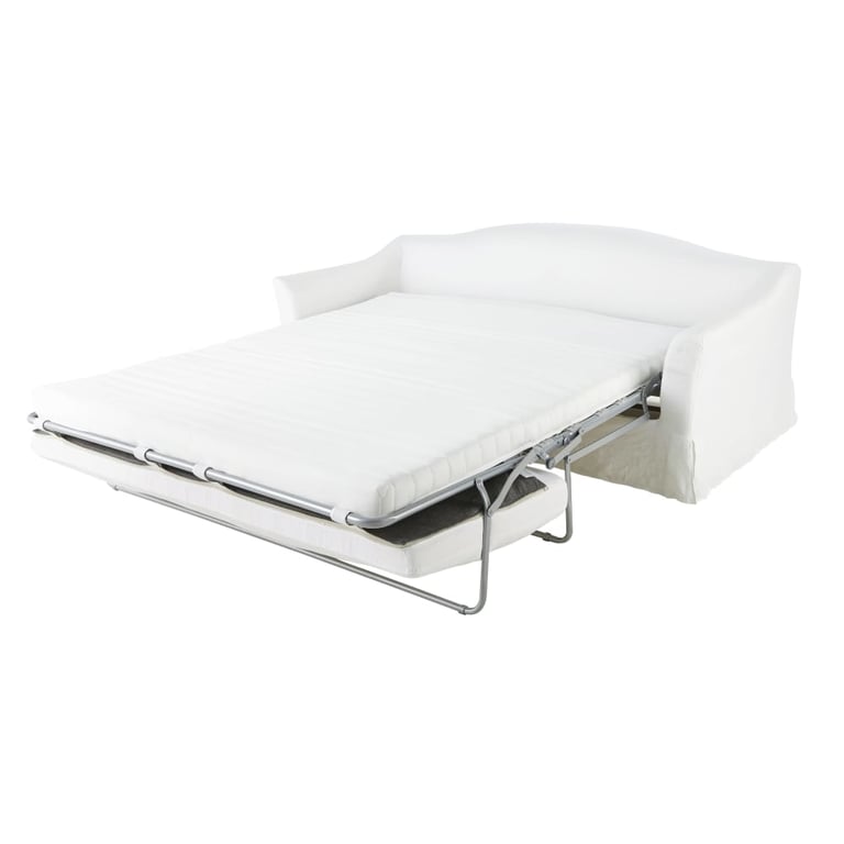 Anaelle - Canapé convertible 4 places lin blanc - Vue supplémentaire 2