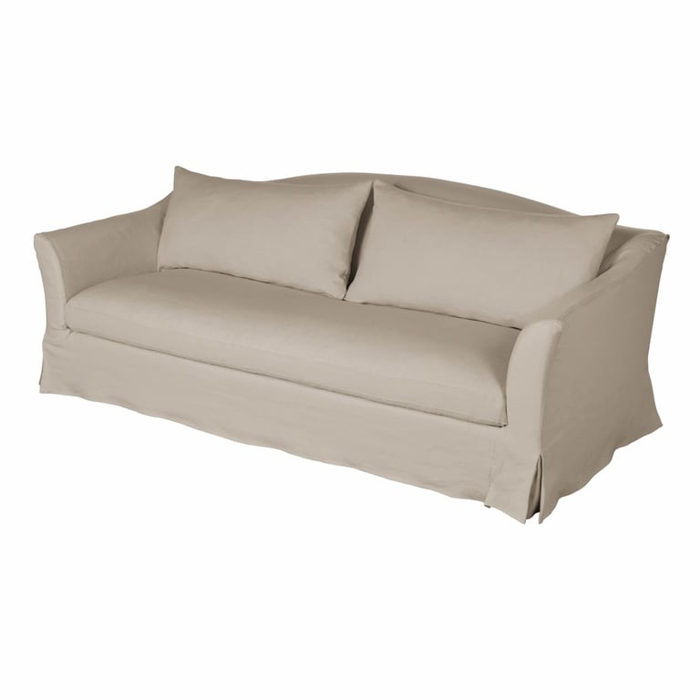 Anaelle - Canapé convertible 3 places lin beige - Vue supplémentaire 2