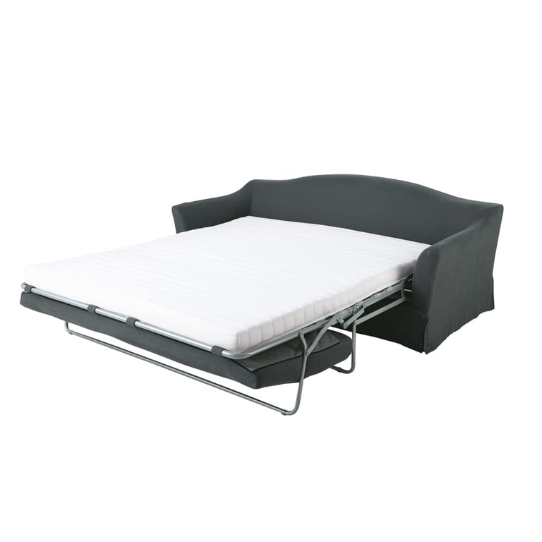 Anaelle - Canapé convertible 4 places lin gris - Vue supplémentaire 2