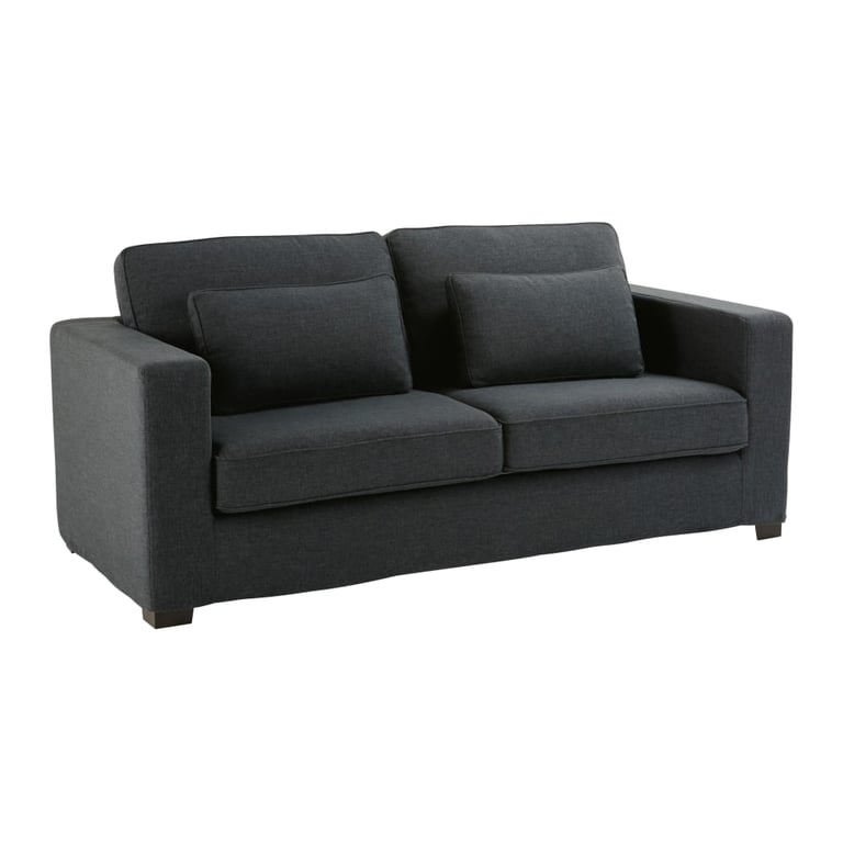 Milano - Canapé convertible 3 places tissu gris - Vue supplémentaire 2