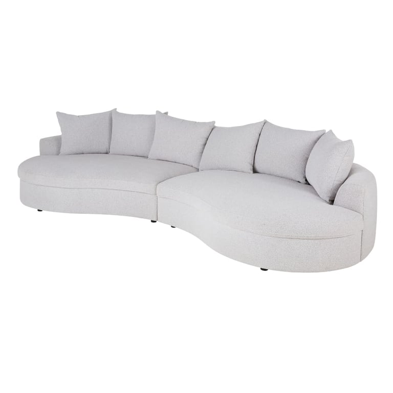 Seal - Canapé XL 6 places tissu bouclette gris - Vue supplémentaire 2