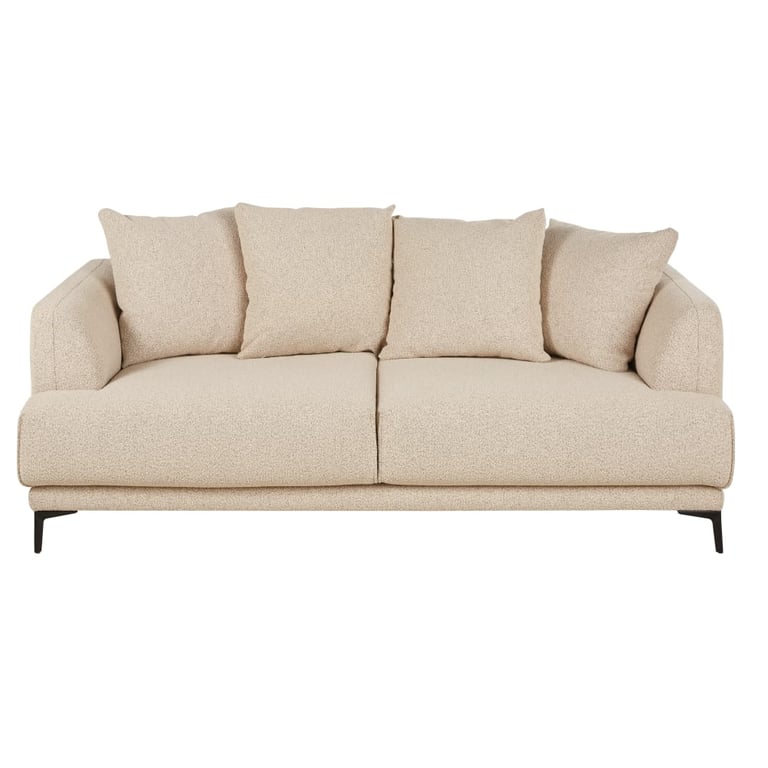 Romy - Canapé 3 places tissu bouclette beige - Vue supplémentaire 1