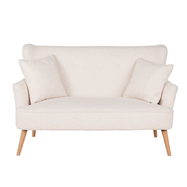 Leon - Canapé 2 places tissu bouclette beige - Vue supplémentaire 1