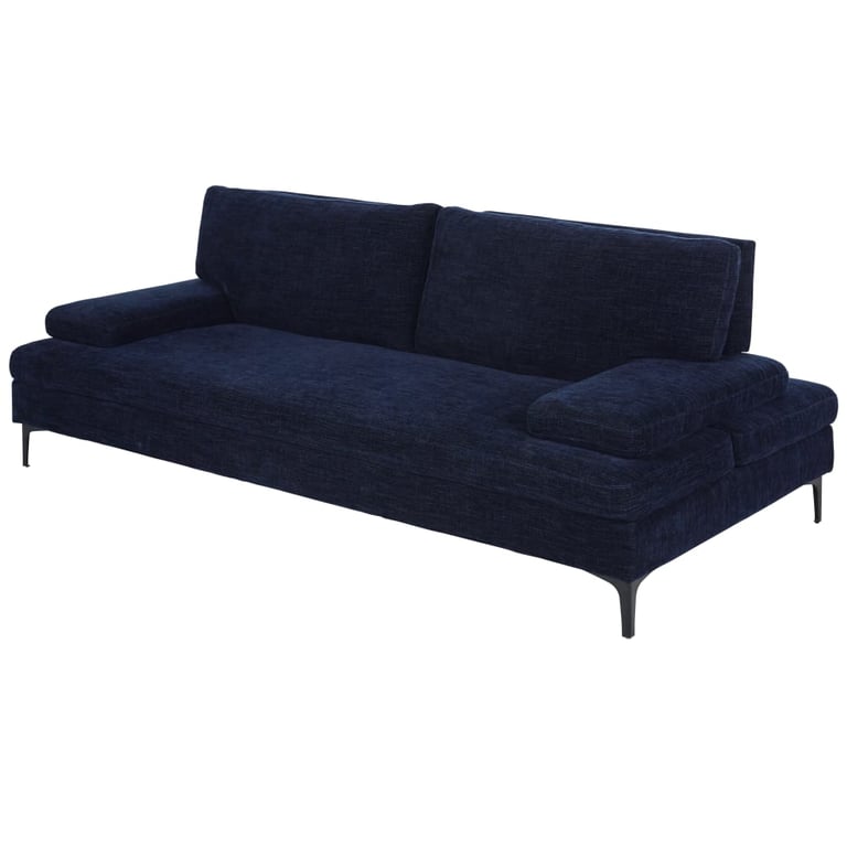 Oward - Canapé 3 places tissu texturé bleu - Vue supplémentaire 1