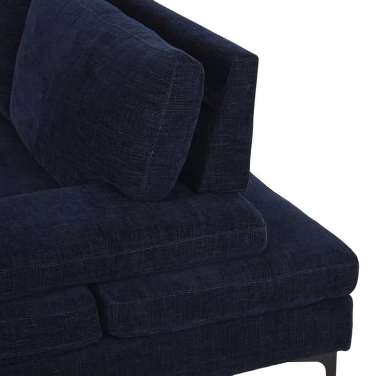 Oward - Canapé 3 places tissu texturé bleu - Vue supplémentaire 3
