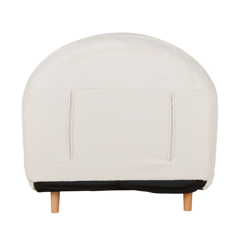 Ponio - Canapé convertible 1 place tissu bouclette beige - Vue supplémentaire 3