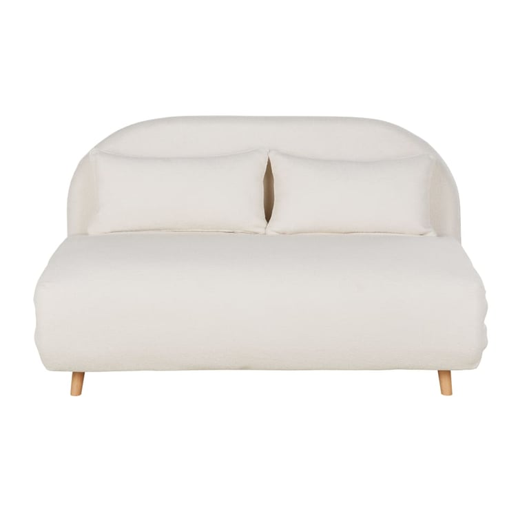 Ponio - Canapé convertible 2 places tissu bouclette beige - Vue supplémentaire 1
