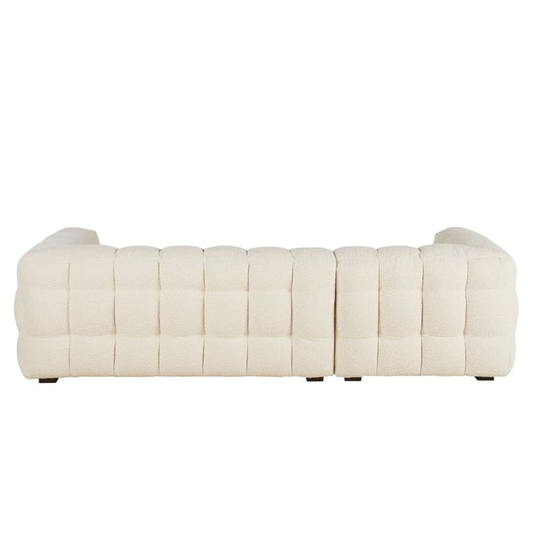 Lilo - Canapé d'angle gauche 4 places tissu bouclette beige - Vue supplémentaire 3