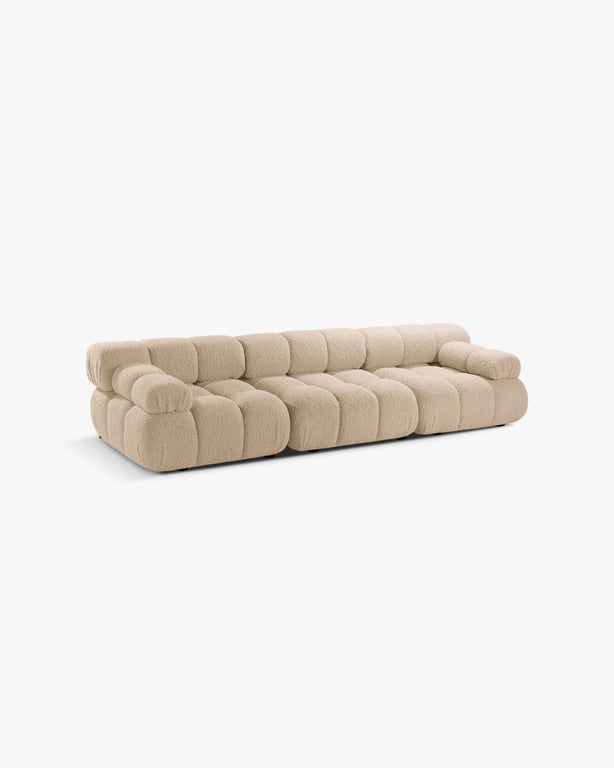 Bellis - Canapé modulaire 3 places tissu bouclette le sable - Vue supplémentaire 1