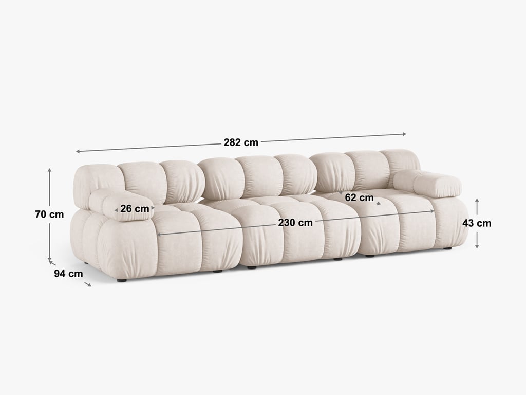 Bellis - Canapé modulaire 3 places tissu bouclette le sable - Vue supplémentaire 3