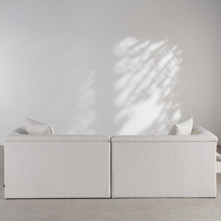 Ewing - Canapé 3 places tissu texturé beige - Vue supplémentaire 3