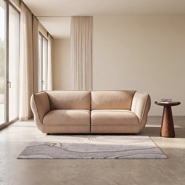 Crush - Canapé 3 places tissu texturé beige