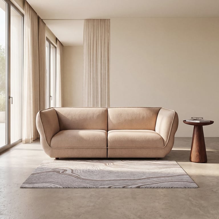 Crush - Canapé 3 places en tissu texturé beige