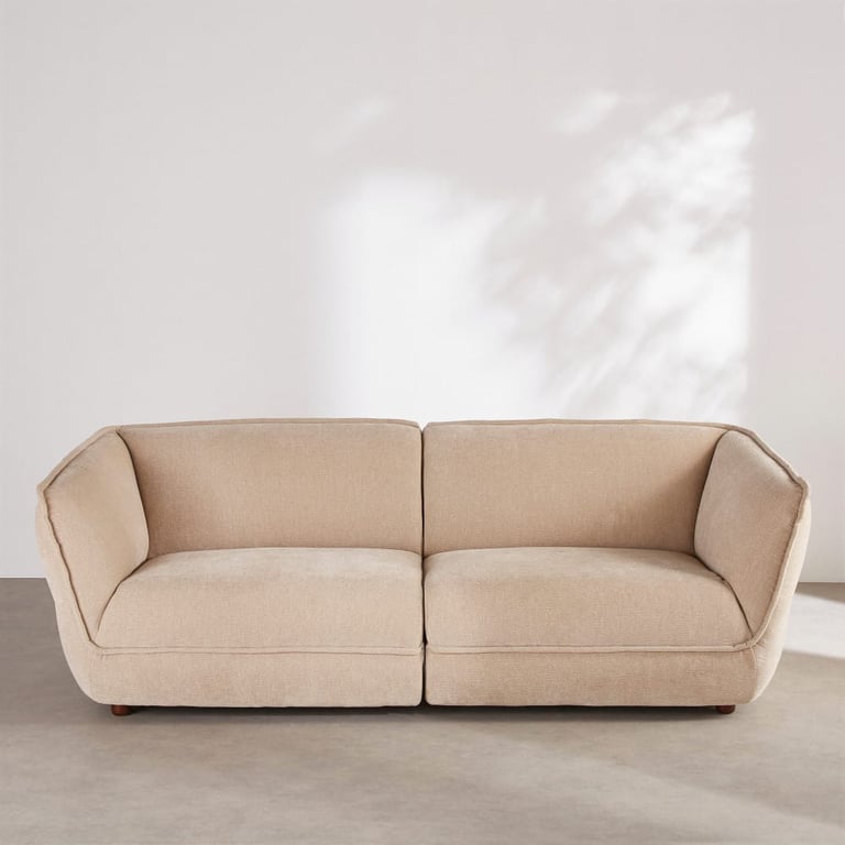 Crush - Canapé 3 places tissu texturé beige - Vue supplémentaire 1