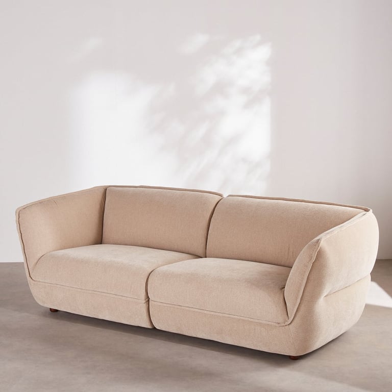 Crush - Canapé 3 places tissu texturé beige - Vue supplémentaire 2