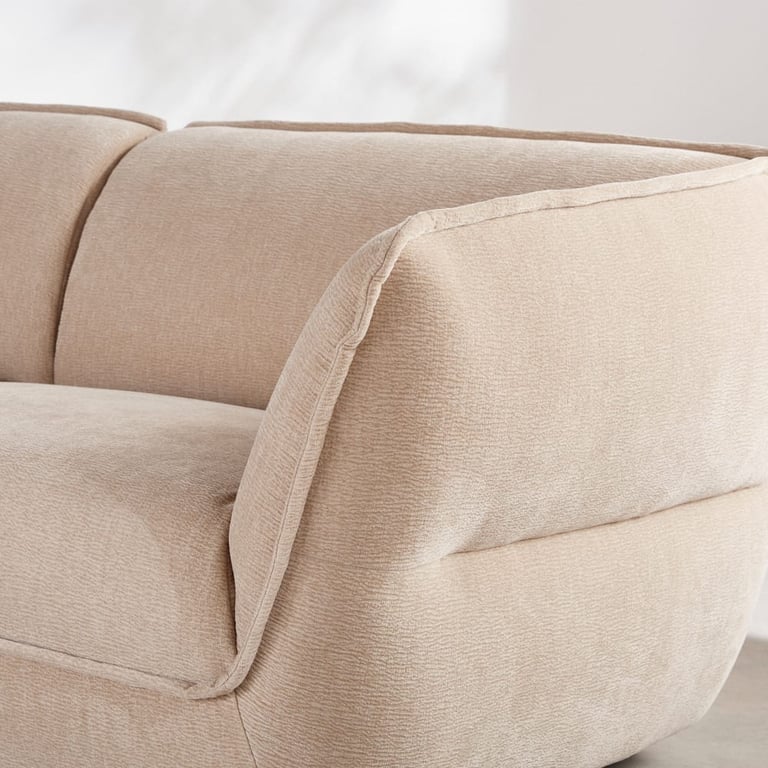 Crush - Canapé 3 places tissu texturé beige - Vue supplémentaire 3