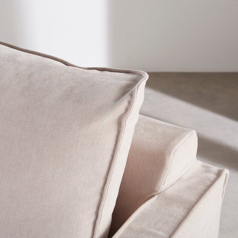 Julio - Canapé 3 places tissu texturé beige - Vue supplémentaire 2